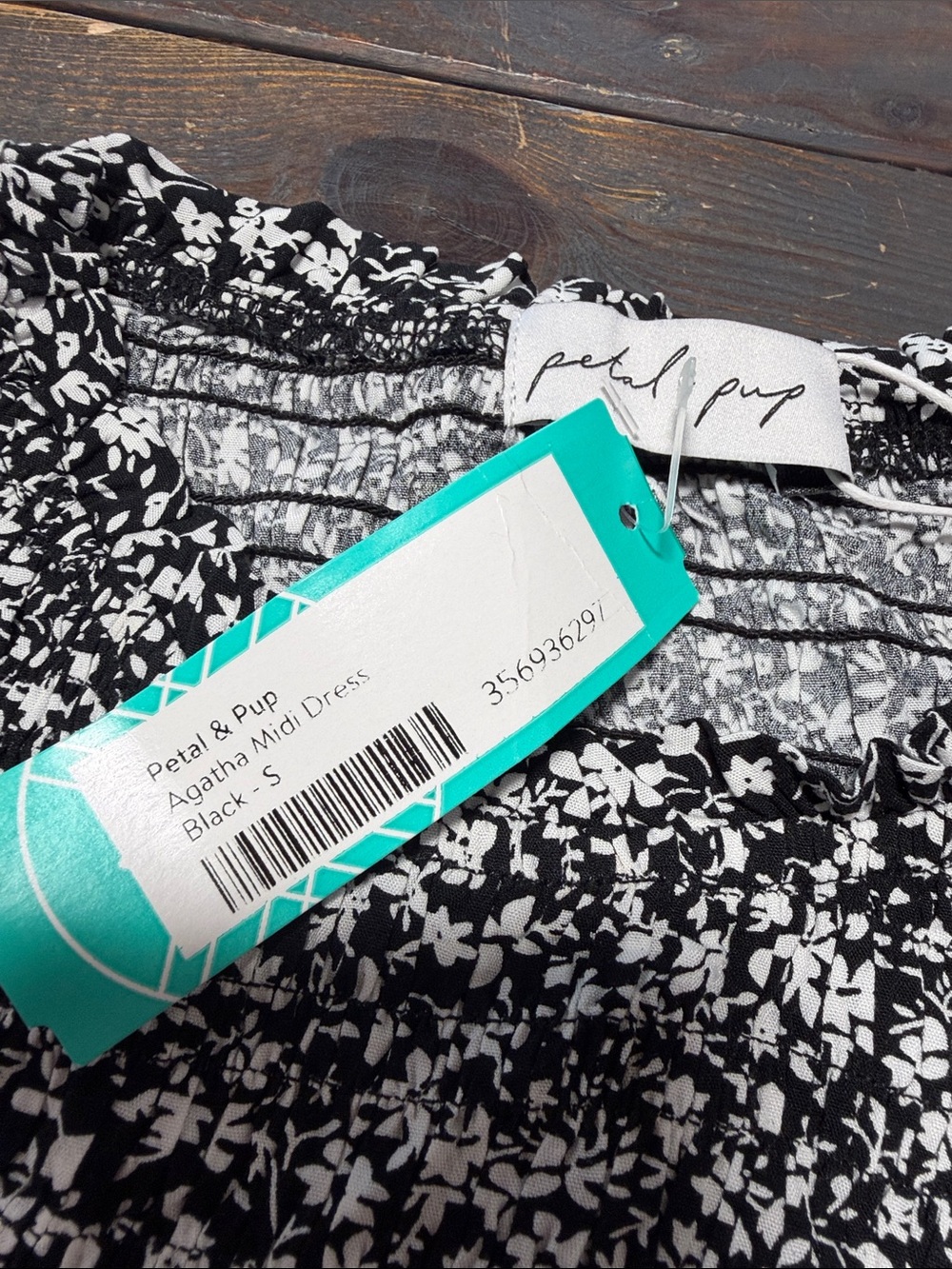Petal and Pup Agatha Midi Dress - Black Floral  - S - Picture 8 of 9